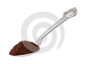 Scoop of Ground Coffee in a Spoon