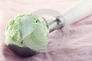 Scoop pf green pear ice cream