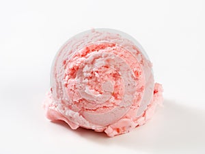 Scoop of pink ice cream photo