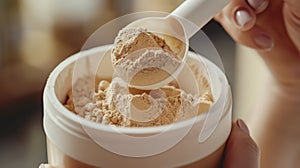 The scoop in protein powder.AI generated image