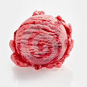 Scoop of red ice cream