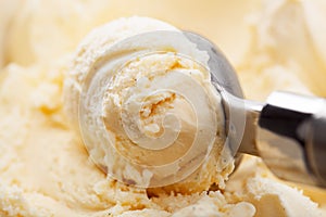 Scoop of vanilla ice cream