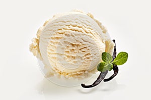 Scoop of Vanilla Ice Cream with Vanilla Beans