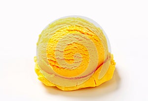 Scoop of yellow ice cream