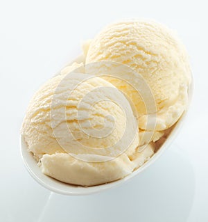 Scoops of creamy vanilla icecream