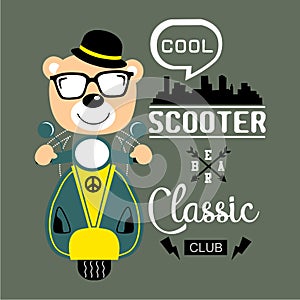 Scooter classic club funny animal cartoon