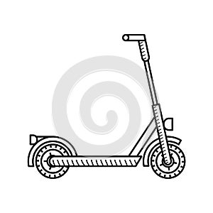 Scooter coloring page for kids. Kick scooter