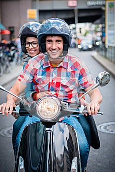 Scooter driver in the streets of Berlin