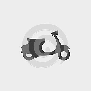 Scooter icon in a flat design in black color. Vector illustration eps10