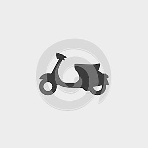 Scooter icon in a flat design in black color. Vector illustration eps10