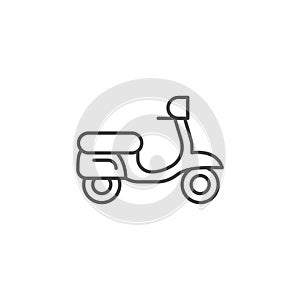 Scooter icon in flat style. Delivery vector illustration on isolated background. Transport sign business concept