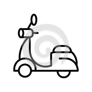 Scooter icon vector isolated on white background, Scooter sign , line or linear sign, element design in outline style