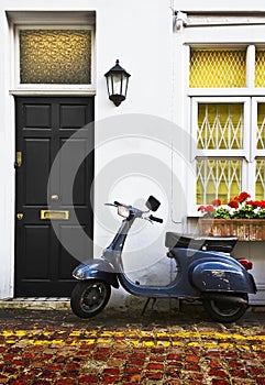 Scooter in London Mews photo