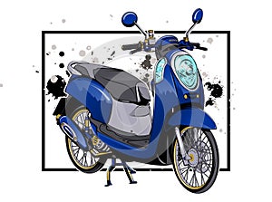 Scooter matic motocycle vector illustration art
