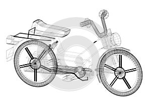 Scooter - moped Architect blueprint - isolated