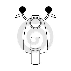 Scooter motorcycle frontview symbol black and white