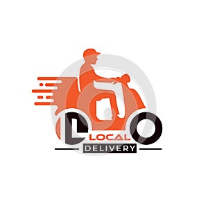 Scooter,motorcycle Local delivery logo design template vector eps