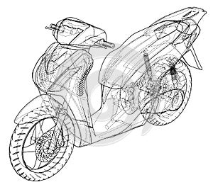Scooter outline concept. Vector