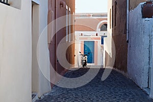 Scooter Parked in Alley With Stone Surface