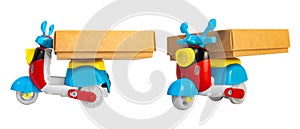 Scooter plastic vehicle on white background