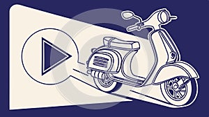 Scooter and Play Screen, Multimedia Mobility Concept, vector design Generative AI