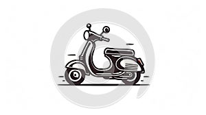 Minimalist Hand-drawn Vespa Scooter Vector Logo photo