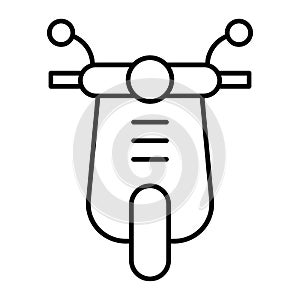 Scooter thin line icon. Moped illustration isolated on white. Motorbike outline style design, designed for web and app