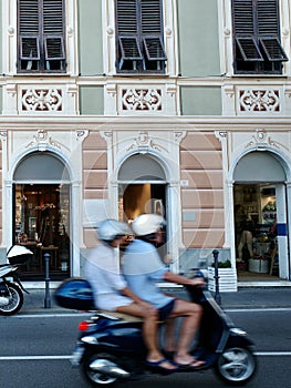 Scooter Transportation on the Streets of Italy