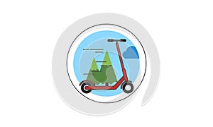 Scooter travel and public transportation icon vector