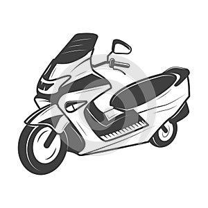 Scooter vector illustration in monochrome vintage style