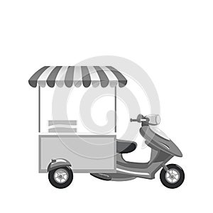 Scooter vector template for branding and advertising isolated on white. Side view with stuff, Van for Brand Identity