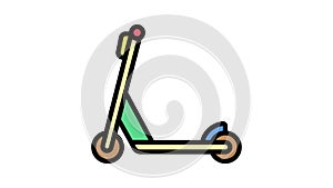 scooter wooden color icon animation