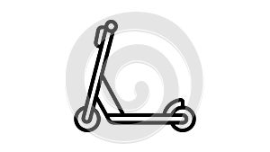 scooter wooden line icon animation