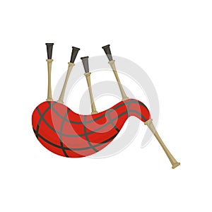 Scootish bagpipes icon, flat style