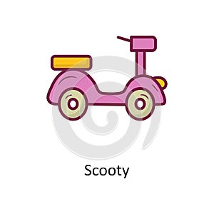 Scooty vector Fill outline Icon Design illustration. Holiday Symbol on White background EPS 10 File
