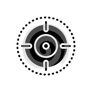 Black solid icon for Scope, extent and range photo