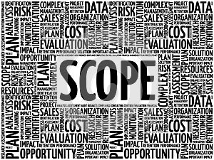SCOPE word cloud collage