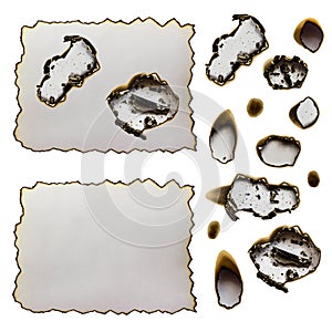 Scorched at the edges of the paper isolated