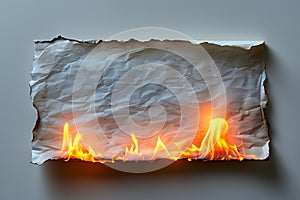 Scorched Paper With Flames