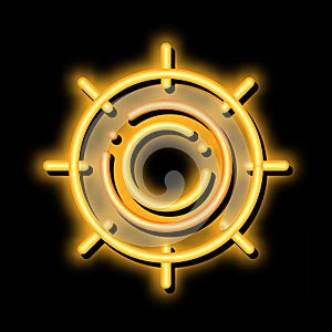 Scorching Sun neon glow icon illustration