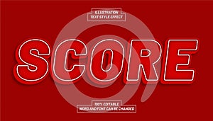Score Red Text Style Effect
