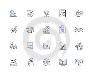 Score a startup line icons collection. Funding, Seed, Investment, Capital, Growth, Strategy, Financing vector and linear