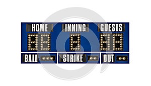 Scoreboard baseball isolated