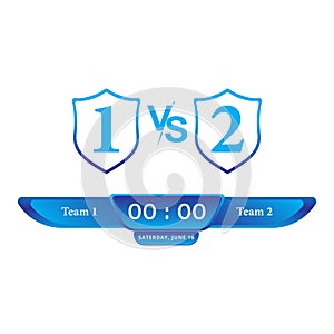 Scoreboard Broadcast blue color lower thirds template for sports like soccer and football. Vector illustration scoreboard team