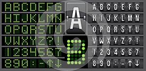 Scoreboard electronic panel letters alphabet