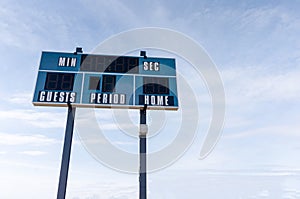 Scoreboard at Local Football Field With Copy Space