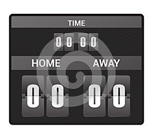 Scoreboard vector score board digital display football soccer sport team match competition on stadium illustration set