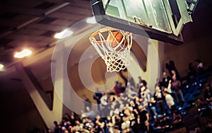 scoring the winning points at a basketball game