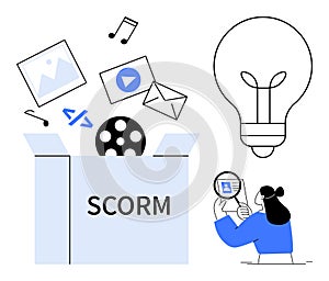 SCORM eLearning Concept with Multimedia Elements and Learning Tools