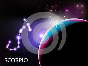Scorpio Astrological Sign and copy space photo